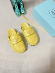 Prada Soft Padded Nappa Sabots Yellow For Women 0.8 in/ 2cm