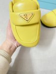 Prada Soft Padded Nappa Sabots Yellow For Women 0.8 in/ 2cm