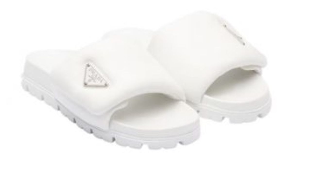 Prada Soft Padded Nappa Slides White For Women 0.8 in/ 2cm 1XX648_2DL8_F0009_F_020