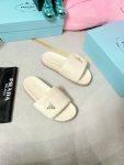 Prada Soft Padded Nappa Slides Light Beige For Women 0.8 in/ 2cm