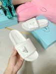 Prada Soft Padded Nappa Slides White For Women 0.8 in/ 2cm 1XX648_2DL8_F0009_F_020