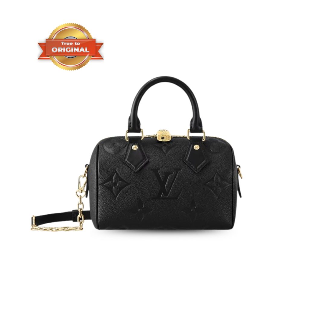 [True-to-ORIGINAL] Louis Vuitton Speedy Bandoulière 20 Monogram Empreinte Black For Women 20.5cm/8.1in M58953