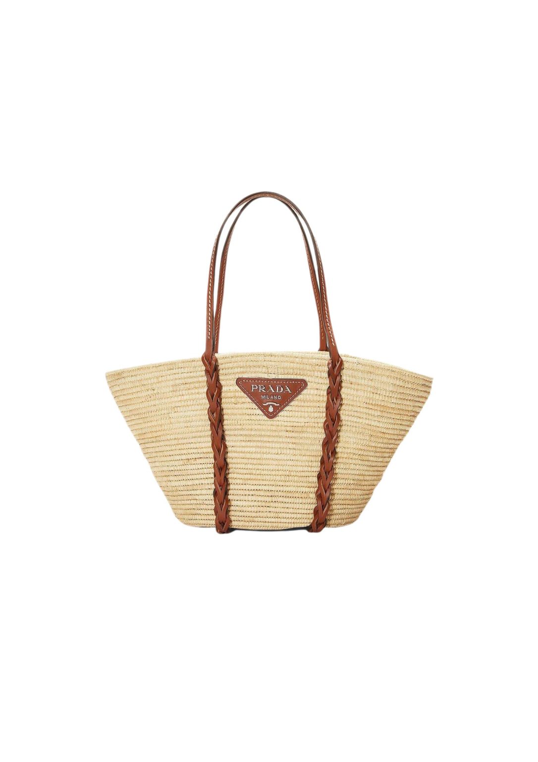 Straw And Shoulder Tote Bag In Beige For Women 9.8 in/25cm