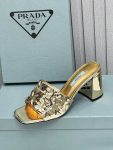 Prada Studded Metallic Mules Gold Tone For Women 2.6 in/ 6.5cm 1XX647_3LL5_F0522_F_065