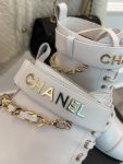 Chanel Women’s Lace-Up With Chain White For Women 3.7in/9.5cm