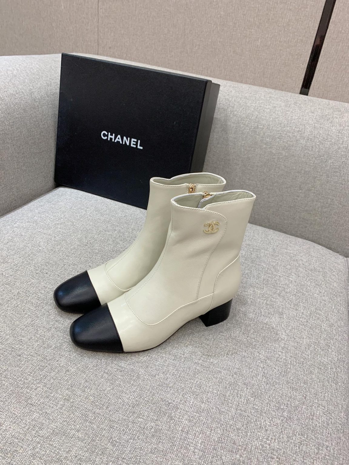 Chanel Women’s Ankle Boots White For Women 2.2in/5.5cm