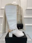 Chanel Women’s High Boots With Decor White For Women 3.7in/ 9.5cm