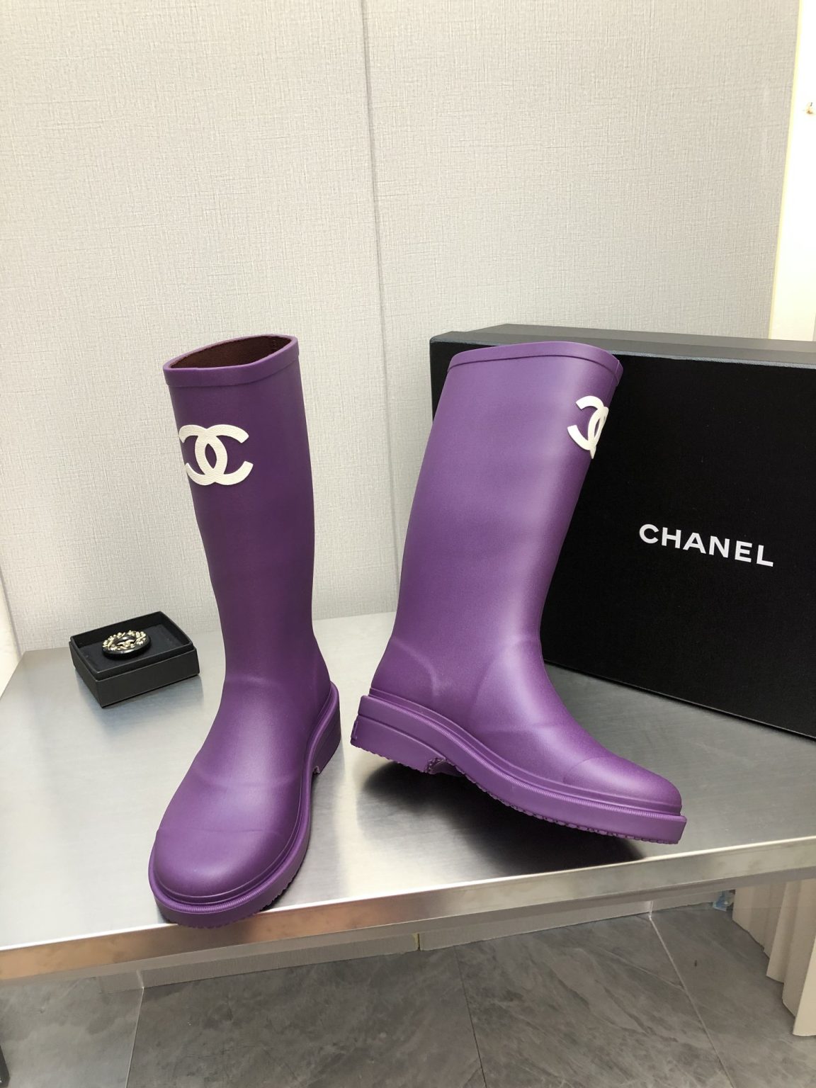 Chanel Women’s Hight Boots Purple For Women