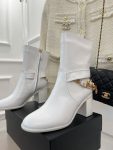 Chanel Women’s Ankle Boots With Decor White For Women 3.7in/9.5cm