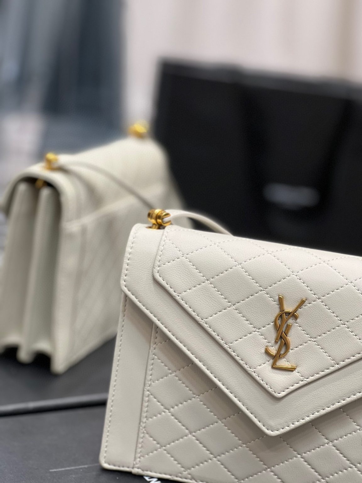 Saint Laurent Gaby Mini Satchel White For Women, Women’s Bags 7.9in/20cm YSL 6855741EL079207