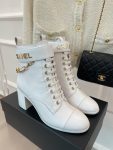 Chanel Women’s Lace-Up With Chain White For Women 3.7in/9.5cm