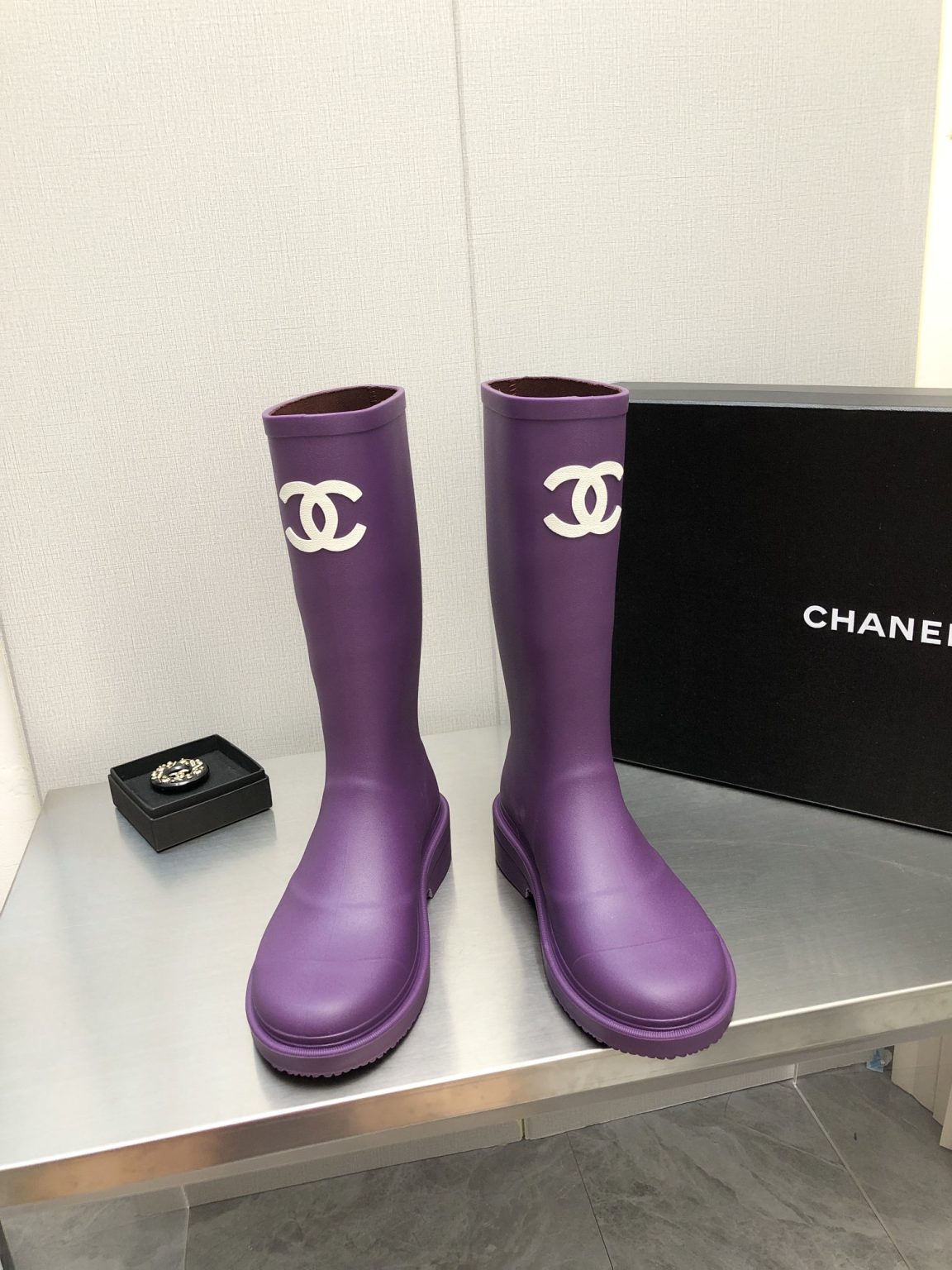 Chanel Women’s Hight Boots Purple For Women