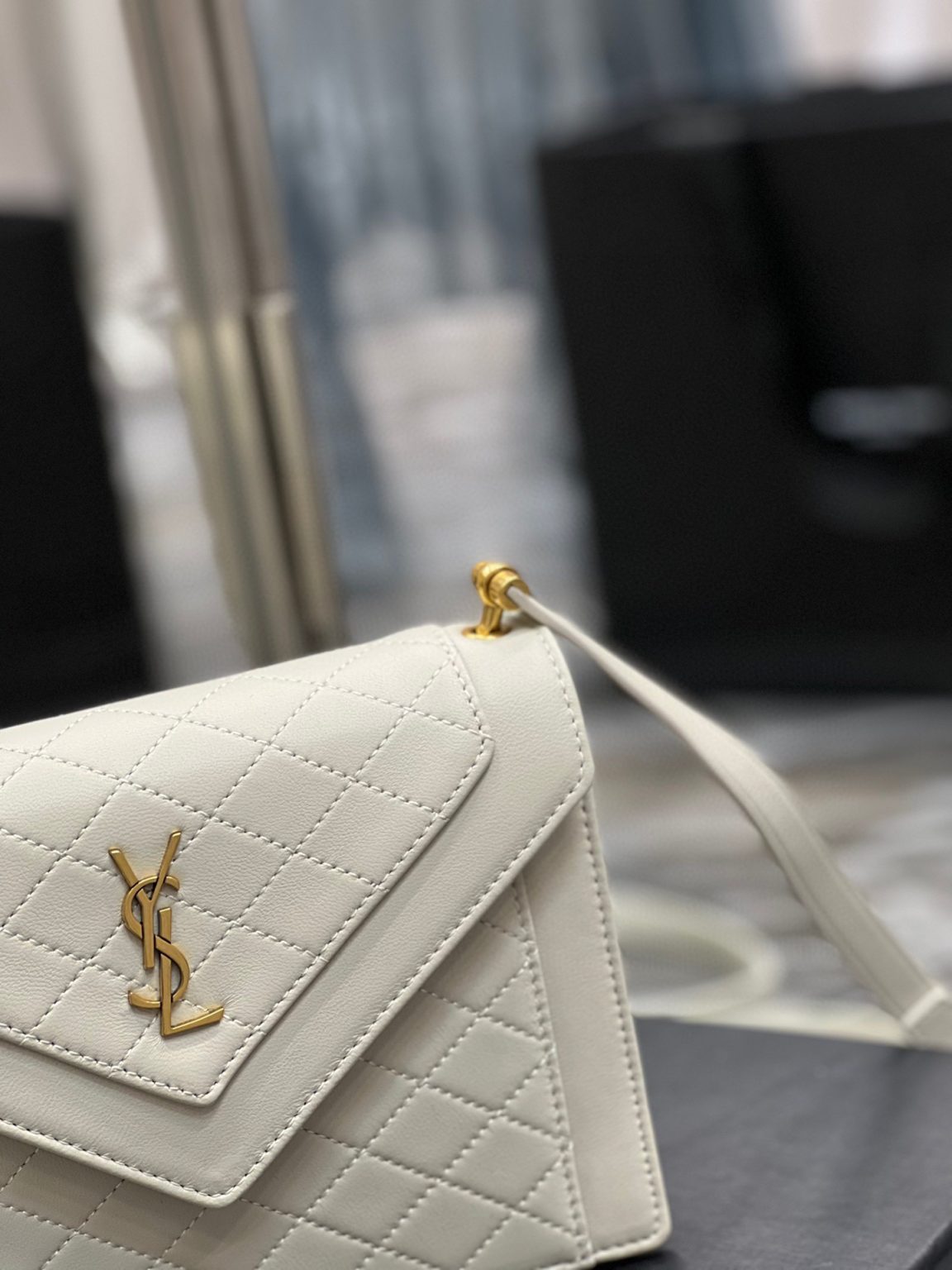 Saint Laurent Gaby Mini Satchel White For Women, Women’s Bags 7.9in/20cm YSL 6855741EL079207