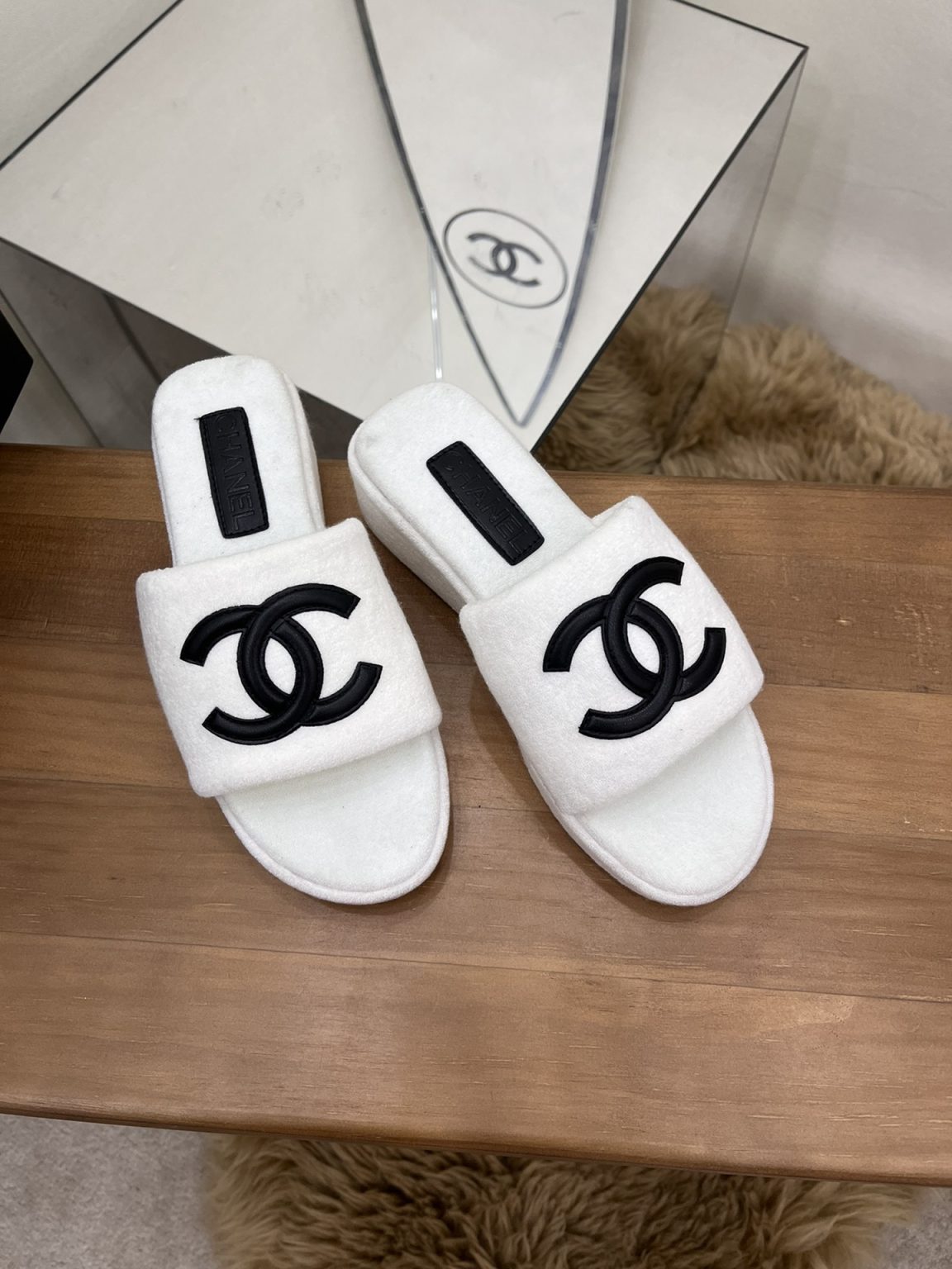 Chanel Women’s Mules White For Women 1.5in/4cm