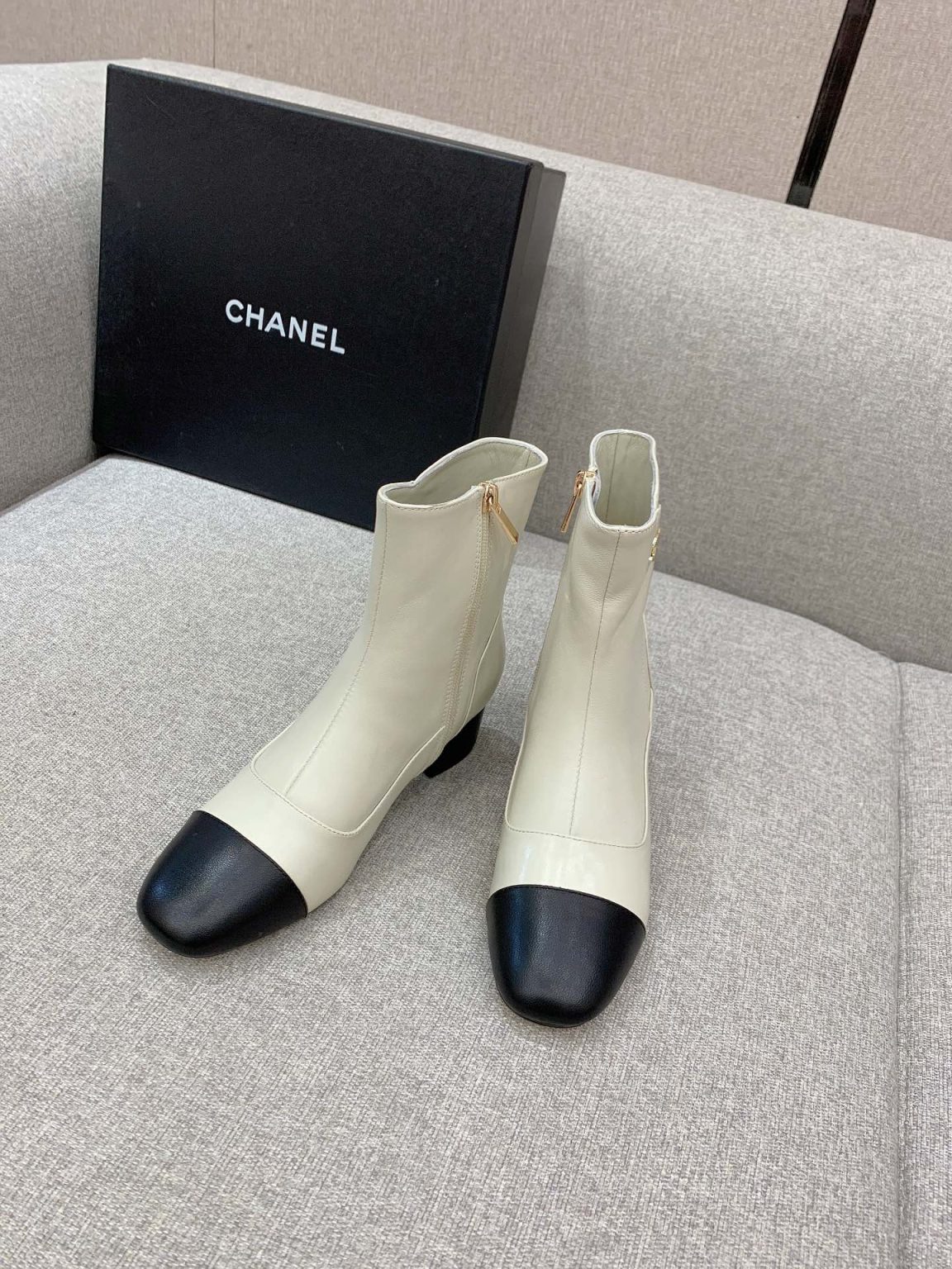 Chanel Women’s Ankle Boots White For Women 2.2in/5.5cm