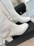 Chanel Women’s High Boots With Chain White For Women 3.7in/ 9.5cm