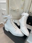 Chanel Women’s Lace-Up With Chain White For Women 1.5in/4cm