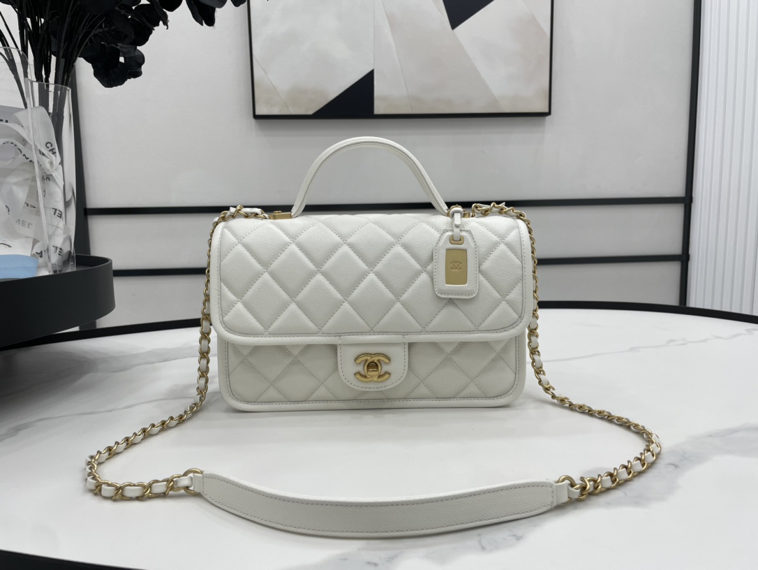 Chanel AS3653 22K Bag White For Women, Women’s Bags 9.8in/25cm