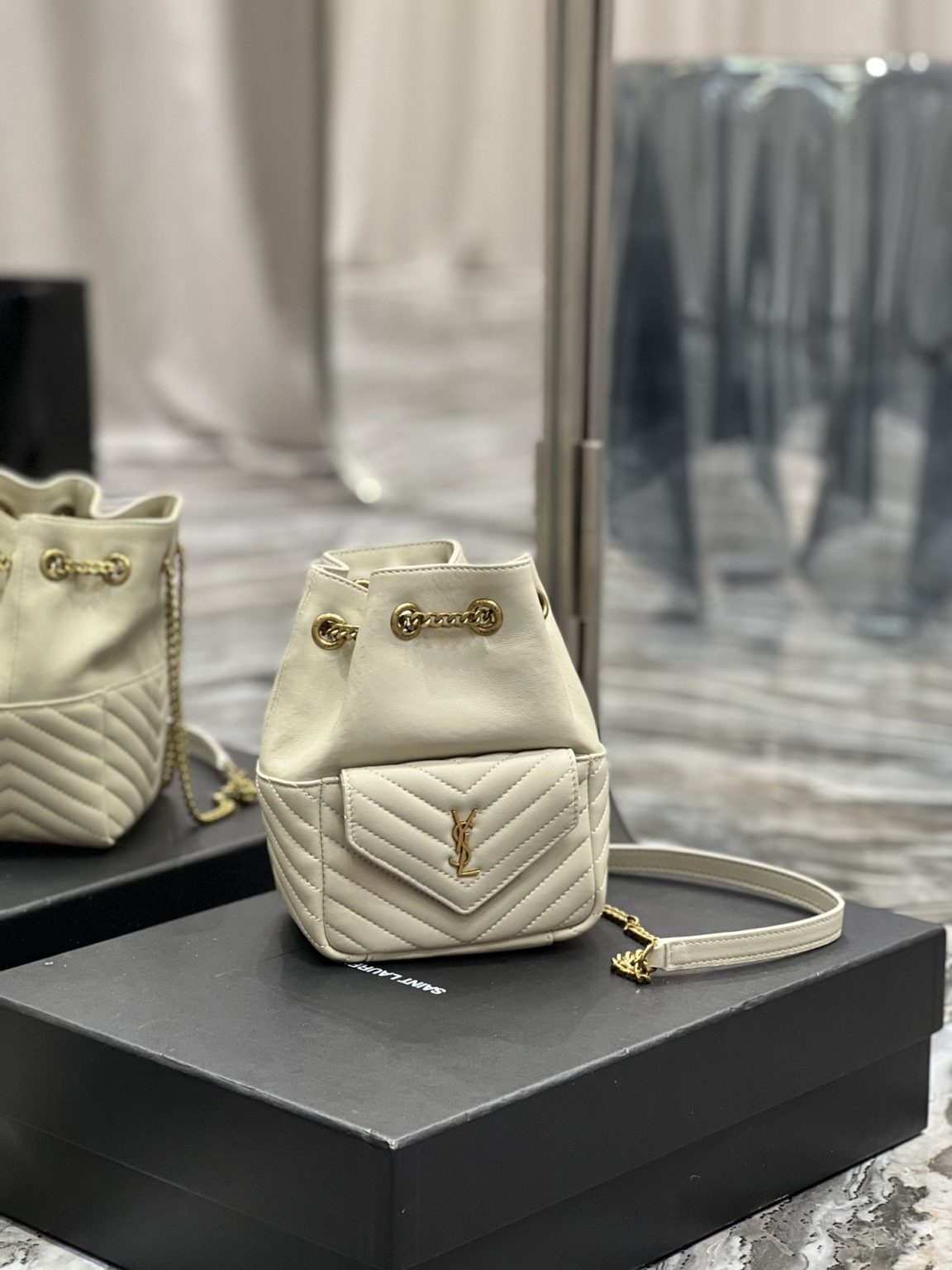 Saint Laurent JOE Mini Backpack White For Women, Women’s Bags 7.5in/19cm YSL 7016311EL079207