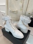 Chanel Women’s Lace-Up With Chain White For Women 1.5in/4cm