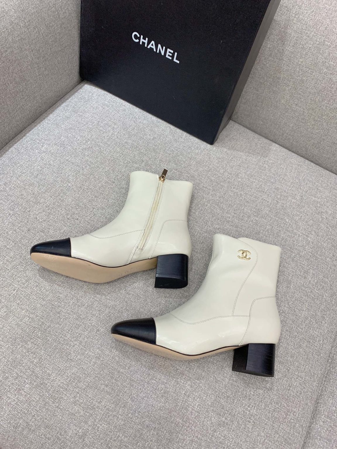 Chanel Women’s Ankle Boots White For Women 2.2in/5.5cm