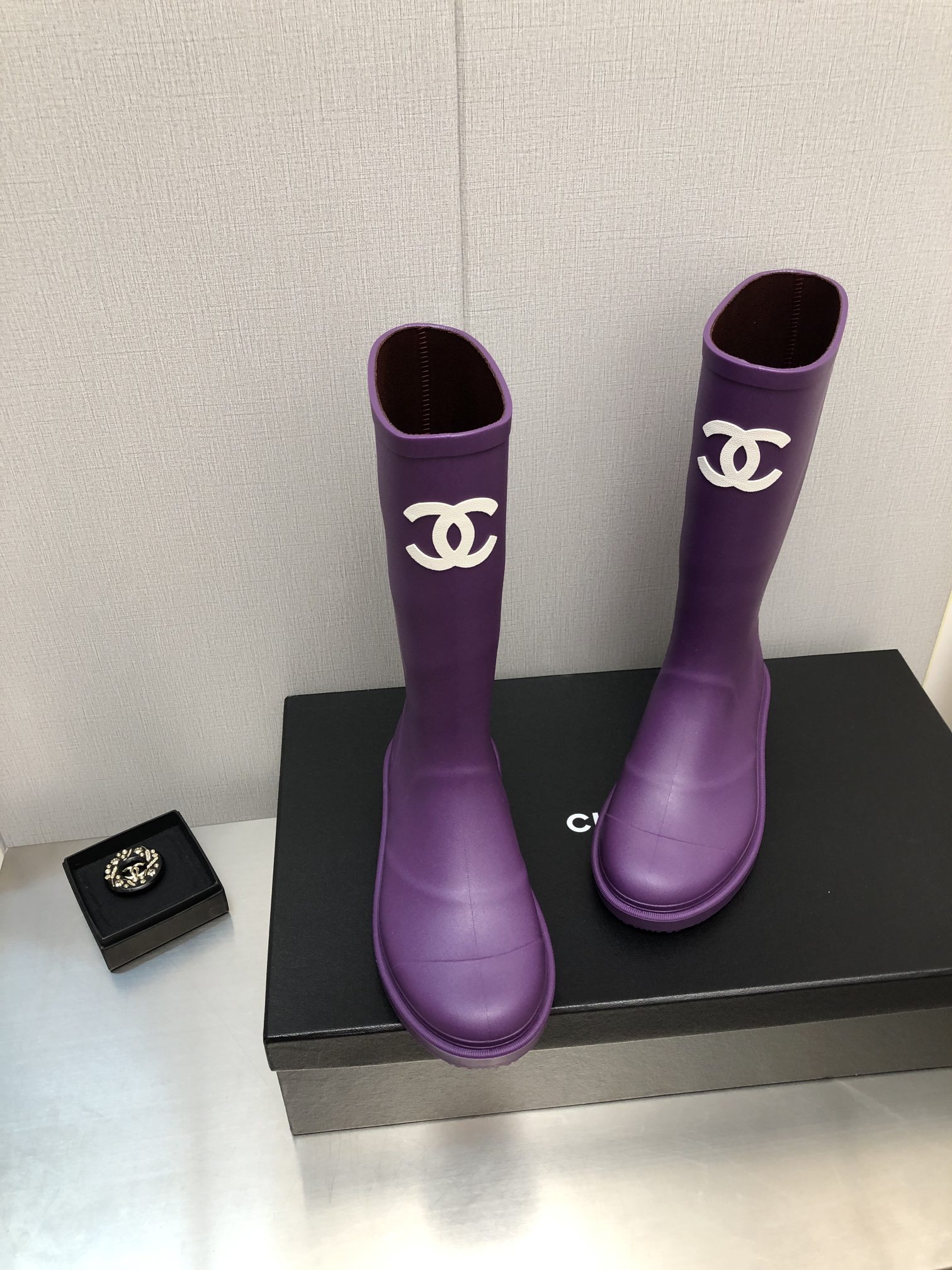 Chanel Women’s Hight Boots Purple For Women