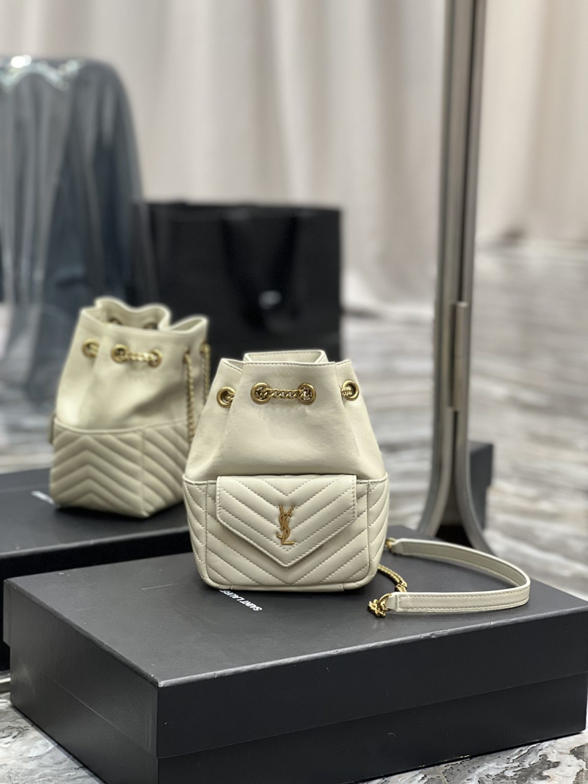 Saint Laurent JOE Mini Backpack White For Women, Women’s Bags 7.5in/19cm YSL 7016311EL079207