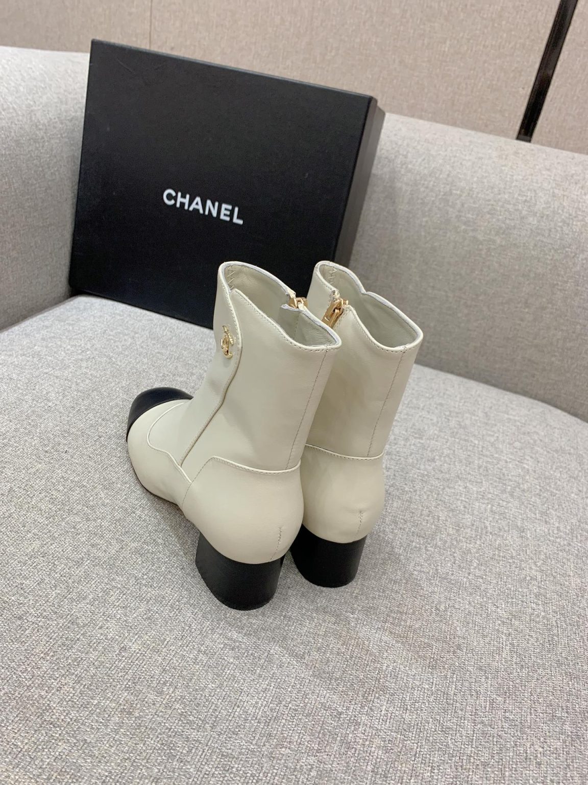 Chanel Women’s Ankle Boots White For Women 2.2in/5.5cm