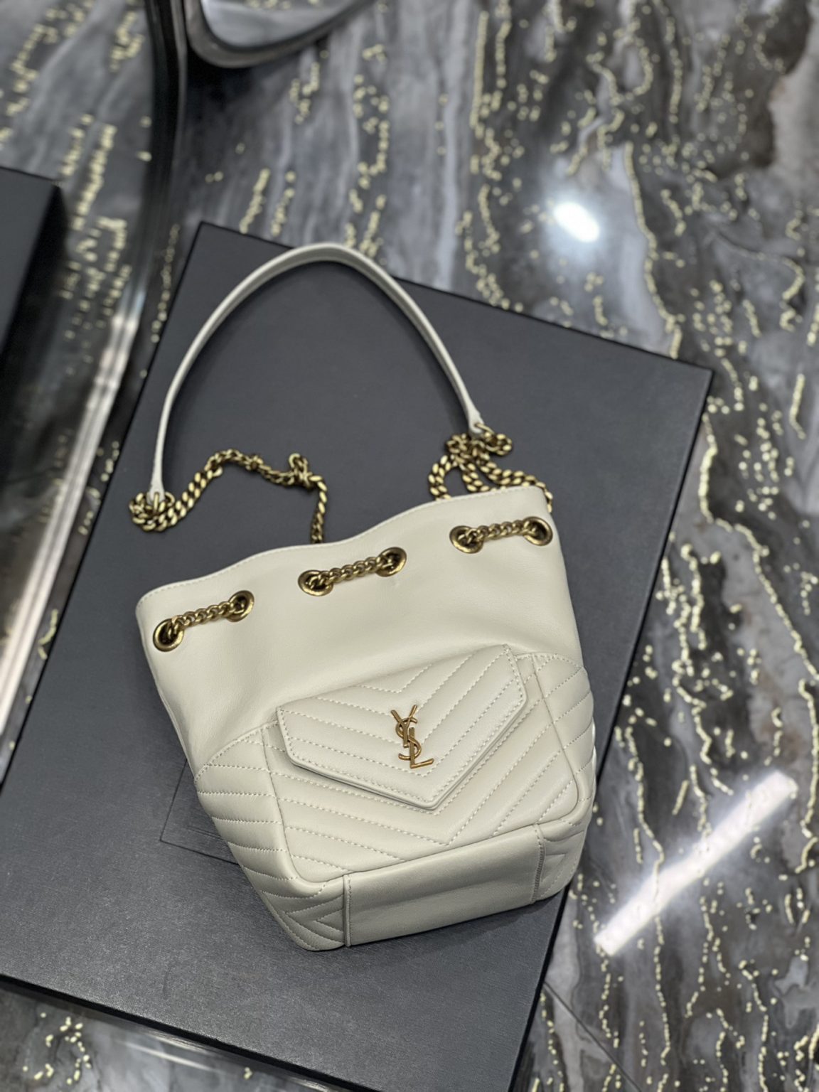 Saint Laurent JOE Mini Backpack White For Women, Women’s Bags 7.5in/19cm YSL 7016311EL079207