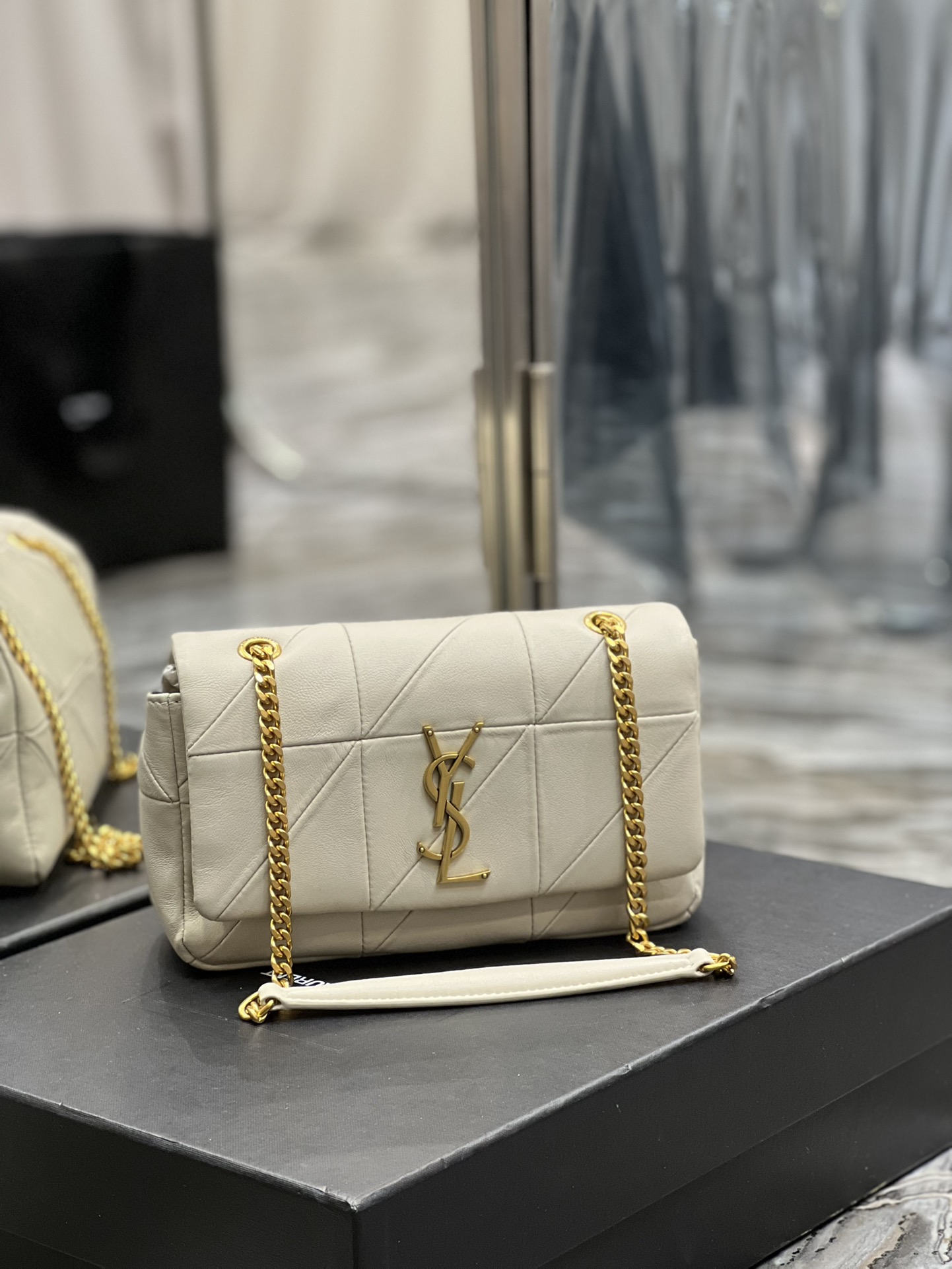 Saint Laurent Jamie Small Chain Bag White For Women, Women’s Bags 7.8in/20cm YSL