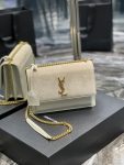 Saint Laurent Sunset Medium Chain Bag White For Women 9.8in/22cm YSL