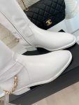 Chanel Women’s Ankle Boots With Chain White For Women 1.5in/4cm