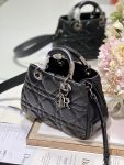 The Medium Lady 95.22 Bag With Black Tone Hardware Black/White/Grey For Women 9.5in/ 24cm