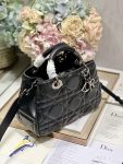 The Medium Lady 95.22 Bag With Black Tone Hardware Black/White/Grey For Women 9.5in/ 24cm