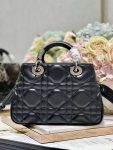 The Medium Lady 95.22 Bag With Black Tone Hardware Black/White/Grey For Women 9.5in/ 24cm