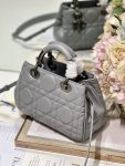 The Medium Lady 95.22 Bag With Black Tone Hardware Black/White/Grey For Women 9.5in/ 24cm