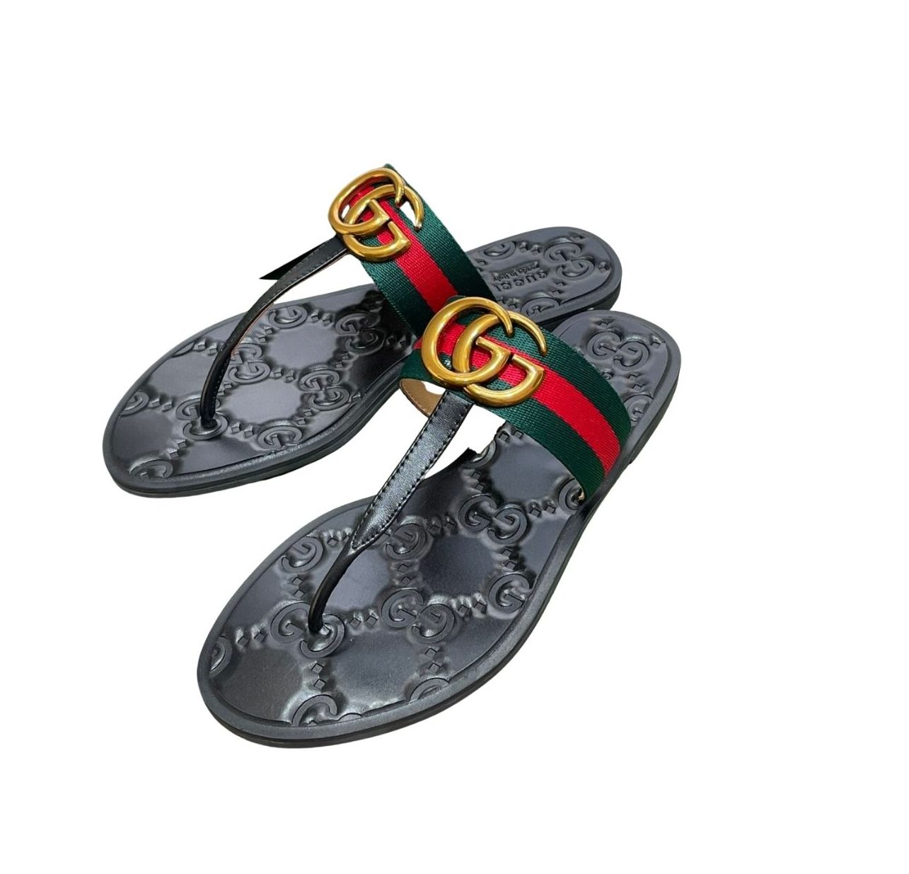 Gucci Thong Sandal With Double G Green For Women ‎