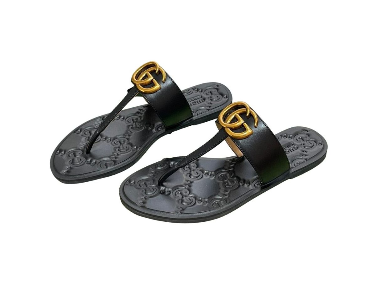 Gucci Thong Sandal With Double G Black For Women ‎