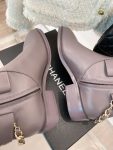 Chanel Women’s Ankle Boots With Chain Light Violet For Women 1.5in/4cm