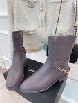 Chanel Women’s Ankle Boots With Chain Light Violet For Women 1.5in/4cm