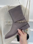 Chanel Women’s Ankle Boots With Chain Light Violet For Women 1.5in/4cm