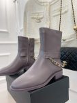 Chanel Women’s Ankle Boots With Chain Light Violet For Women 1.5in/4cm