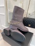 Chanel Women’s Ankle Boots With Chain Light Violet For Women 1.5in/4cm