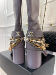 Chanel Women’s High Boots With Decor Light Violet For Women 3.7in/ 9.5cm