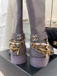 Chanel Women’s High Boots With Decor Light Violet For Women 1.5in/ 4cm