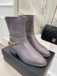 Chanel Women’s Ankle Boots With Decor Light Violet For Women 1.5in/ 4cm