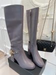 Chanel Women’s High Boots With Decor Light Violet For Women 3.7in/ 9.5cm