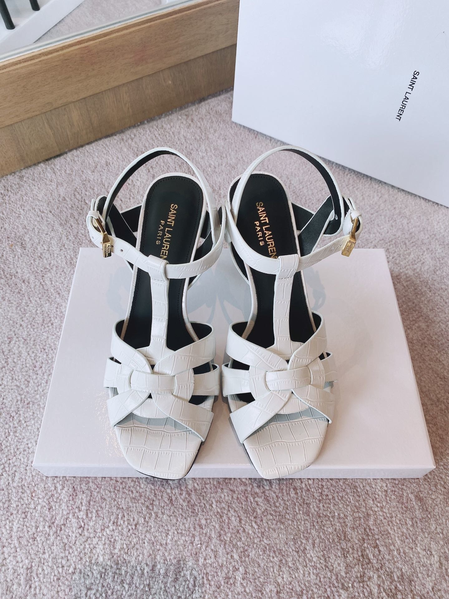 Saint Laurent Women’s Tribute Sandals White For Women YSL