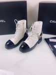 Chanel Women’s Lace- Ups White And Black For Women 1.6in/4cm