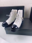 Chanel Women’s Lace- Ups White And Black For Women 1.6in/4cm